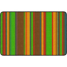Flagship Carpets Basics Stripes Classroom Rug 48" Length x 72" Width - Rectangle - Muted - Nylon