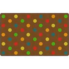 Flagship Carpets Basics Dots Classroom Rug 91.20" Length x 12 ft Width - Rectangle - Muted - Nylon