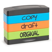 Trodat Stamp Kit Message Stamp - COPY, DRAFT, ORIGINAL - 0.63" Impression Width x 1.81" Impression Length - 50000 Impression(s) - Assorted - 1 Each