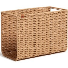 U Brands Woven File Basket 10.20" Height x 13.80" Width x 7" Depth - Brown - 1 Each