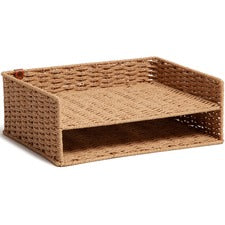 U Brands Woven Paper Tray 12.60" Height x 9.70" Width x 4.60" Depth - Sturdy - Brown - 1 Each