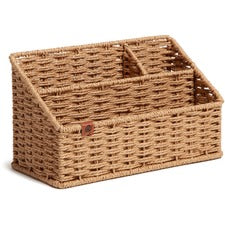 U Brands Woven All-in-1 Desk Organizer 3 Compartment(s) - 5.70" Height x 10.20" Width x 4.90" Depth - Sturdy - Brown - 1 Each