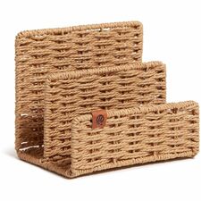 U Brands Woven Letter Sorter 2 Compartment(s) - 5" Height x 6.10" Width x 4.20" Depth - Sturdy - Brown - 1 Each