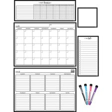 Teacher Created Resources Black & White Dry-Erase Magnetic Calendar Set Black, White - 1 / Pack