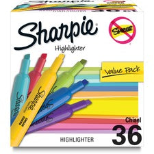 Sharpie Accent Highlighter Chisel Marker Point - Assorted Pastel Ink - Dry - 36 / Box