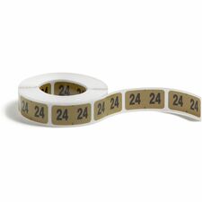 Smead ETYJ Color-Coded Year Labels - Rolls 24 - 3/4" Height x 1/2" Width - Roll - Rectangle - Gold - Laminated - 500 / Roll