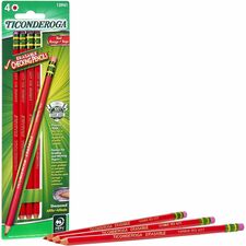 Ticonderoga Erasable Pre-Sharpened Checking Pencils Red Lead - Red Barrel - 4 / Box