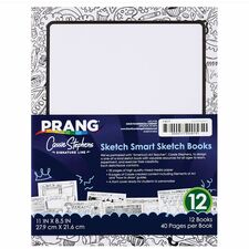 Prang Sketch Smart Sketch Book 40 Sheets - Letter - 8 1/2" x 11" Sheet Size - White Paper - Acid-free Paper, Heavyweight Sheet - 1 Each
