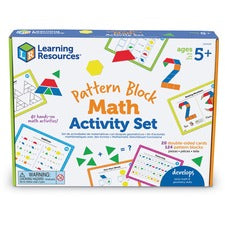 Learning Resources Pattern Block Math Activity Set Theme/Subject: Fun - Skill Learning: Addition, Mathematics, Symmetry, Patterning, Fraction, Graphing, Shape, Geometry - 128 Pieces - 5-10 Year - 1 Each