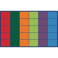 Carpets for Kids&reg; Premium Colorful Rows Seating Rug Area Rug - 12 ft Length x 90" Width - Rectangle