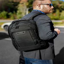 Samsonite Classic Business 2.0 Carrying Case (Backpack) for 13" to 15.6" Apple iPad Notebook, Tablet, Smartphone, Business Card, Pen, Accessories - Black Polyester Body - Shoulder Strap, Handle - 17.8" Height x 12.5" Width x 9.3" Depth - 1 Each
