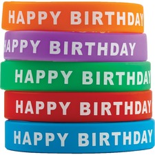 Teacher Created Resources Happy Birthday Wristbands Multi - Silicone - 10 / Set