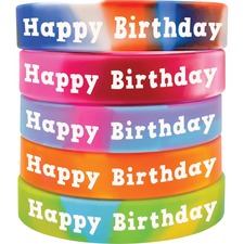 Teacher Created Resources Happy Birthday Wristbands Multi - Silicone - 10 / Set