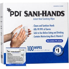 PDI Sani-Hands Instant Hand Sanitizing Wipes 100 / Box