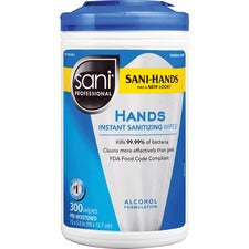 PDI Hands Instant Sanitizing Wipes WhiteTub - 300/Tub - 1 Each