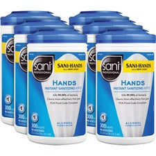 PDI Hands Instant Sanitizing Wipes WhiteTub - 300/Tub - 6 / Carton