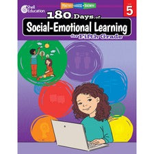 Shell Education 180 Days of Social-Emotional Learning for Fifth Grade Printed Book by Kayse Hinrichsen 208 Pages - Book - Grade 5 - English