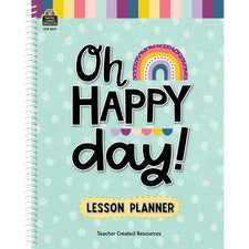 Teacher Created Resources Oh Happy Day Lesson Planner Monthly - 40 Week - 1 Week Double Page Layout - Multi - Substitute Teacher Page, Appointment Schedule - 1 Each