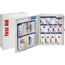 First Aid Only Class A SC First Aid Cabinet Carrying Handle, Wall Mountable, Portable - White - Steel