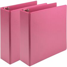 Samsill Earth's Choice Plant-based View Binders 3" Binder Capacity - Letter - 8 1/2" x 11" Sheet Size - 3 Ring(s) - Fastener(s): Round Ring - Pocket(s): 2 - Chipboard, Polypropylene, Plastic - Berry Pink - Recycled - Durable, Clear Overlay, Non-glare, PVC