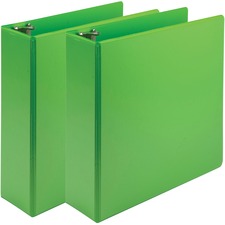 Samsill Earth's Choice Plant-based View Binders 3" Binder Capacity - Letter - 8 1/2" x 11" Sheet Size - 3 Ring(s) - Fastener(s): Round Ring - Pocket(s): 2 - Chipboard, Polypropylene, Plastic - Lime Green - 1.26 lb - Recycled - Durable, Clear Overlay, Non-