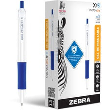 Zebra Pen SARASA dry X1+ Gel Pen 0.7 mm Medium Pen Point - Refillable - Retractable - Blue Ink - Plastic Barrel - 1 Dozen