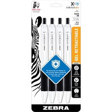 Zebra Pen SARASA dry X1+ Gel Retractable Antimicrobial Pen 0.7 mm Medium Pen Point - Refillable - Retractable - Black Ink - Plastic Barrel - 4 / Pack