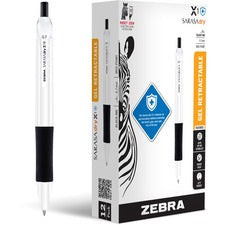 Zebra Pen SARASA dry X1+ Gel Pen 0.7 mm Medium Pen Point - Refillable - Retractable - Black Ink - Plastic Barrel - 1 Dozen