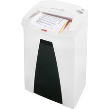 HSM SECURIO B22 - 1/8" x 1 1/8" Continuous Shredder - Particle Cut - 11 Per Pass - for shredding Paper, Paper Clip, Staples, CD, DVD, Credit Card - 0.125" x 1.125" Shred Size - P-4/T-4/E-3/F-1 - 9.45" Throat - 8.70 gal Wastebin Capacity - White - TAA Comp