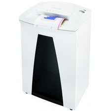 HSM SECURIO B34 - 1/4" Continuous Shredder - Strip Cut - 32 Per Pass - for shredding Paper, Paper Clip, Staples, CD, DVD, Credit Card - 0.250" Shred Size - P-2/O-2/T-2/E-2 - 12.20" Throat - 26.40 gal Wastebin Capacity - White
