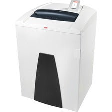 HSM Securio P44 L4 Micro-cut Shredder Continuous Shredder - Micro Cut - 30 Per Pass - for shredding Staples, USB Stick, Paper, Paper Clip, Credit Card - 55 gal Wastebin Capacity - White