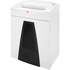 HSM SECURIO B35 - 1/4" Continuous Shredder - Particle Cut - 15 Per Pass - for shredding Staples, Paper, Paper Clip, Credit Card - 0.063" x 0.625" Shred Size - P-5/T-5/E-4/F-2 - 15.75" Throat - 34.30 gal Wastebin Capacity - White - TAA Compliant