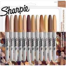 Sharpie Fine Point Permanent Marker Fine Marker Point - Assorted Ink - 12 / Pack