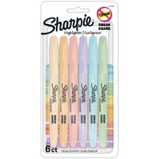 Sharpie Accent Highlighters w/Smear Guard Chisel Marker Point - Assorted Ink - 6 / Pack