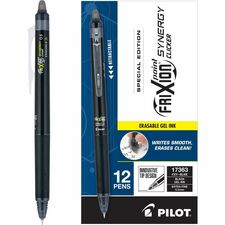 FriXion Synergy Clicker Erasable Gel Pen 0.5 mm Extra Fine Pen Point - Retractable - Erasable - Black Ink - 1 Dozen