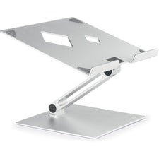 DURABLE RISE Laptop Stand Up to 17" Screen Support - 12.60" Height x 9.06" Width x 11.02" Depth - Desktop, Tabletop - Aluminum - Silver