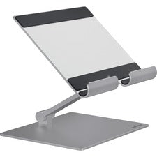 DURABLE Rise Tablet Stand Up to 13" Screen Support - 2.20 lb Load Capacity - 8.07" Height x 6.69" Width x 5.39" Depth - Tabletop - Aluminum - Silver