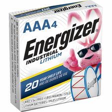 Energizer Industrial AAA Lithium Battery 4-Pack For Vending Machine, Electronics, Construction - AAA - 4 / Pack
