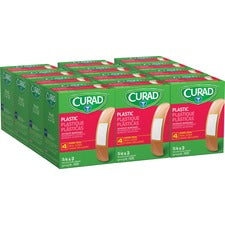 Curad Plastic Adhesive Bandages Tan - Plastic, Polyethylene - 100/Box - 12 / Carton