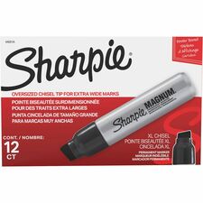 Sharpie Magnum Permanent Markers Bold Chisel Marker Point - Black Ink - Felt Tip - 12 / Box