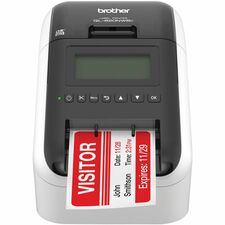 Brother QL-820NWBC Desktop Direct Thermal Printer - Two-color - Label Print - USB - Bluetooth - Wireless LAN 2.30" Print Width - 1.8 lps Mono - 600 dpi - 2.40" Label Width x 36" Label Length - For Mac, PC, Android, iOS