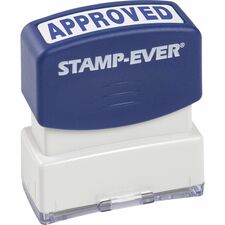 Trodat Pre-inked APPROVED Message Stamp Message Stamp - APPROVED - 0.56" Impression Width x 1.69" Impression Length - Blue - 1 Each