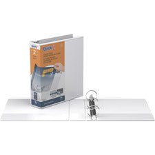 QuickFit Round Ring Unique Binder 2" Binder Capacity - Letter - 8 1/2" x 11" Sheet Size - 400 Sheet Capacity - Fastener(s): Round Ring - Pocket(s): 2, Internal - Vinyl - White - Recycled - Print-transfer Resistant, Exposed Rivet, PVC-free - 1 Each