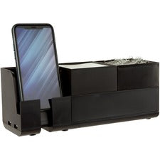 Bostitch Konnect Stackable Desk Organizer Desktop - Stackable, Durable, Cable Management, Rubber Feet, Non-slip Feet - Black - 1 Each