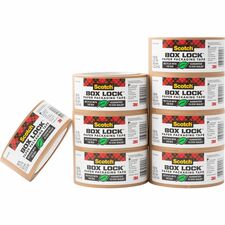 Scotch Box Lock Packaging Tape Refill 25 yd Length x 1.88" Width - Brown - 8 / Carton