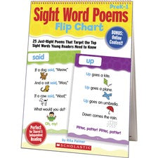 Scholastic Sight Word Poems Flip Chart Theme/Subject: Fun - Skill Learning: Sight Words, Poetry, Word Recognition, Rhyming, Automaticity - 1 Each