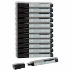 U Brands Magnetic Liquid Dry-Erase Markers Erasable - Black Ink - 12 / Pack