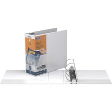 QuickFit D-Ring View Binders 4" Binder Capacity - Letter - 8 1/2" x 11" Sheet Size - Fastener(s): D-Ring - Pocket(s): 2, Internal - Vinyl, Steel - White - Recycled - Print-transfer Resistant, PVC-free, Exposed Rivet - 1 Each