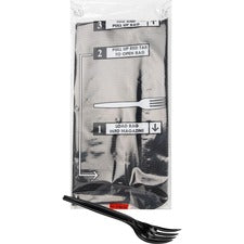 Mind Reader Cutlery Dispenser Utensil Refill Fork - Kitchen, Breakroom - Black - 100 / Pack