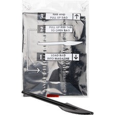 Mind Reader Cutlery Dispenser Utensil Refill Knife - Kitchen, Breakroom - Black - 100 / Pack